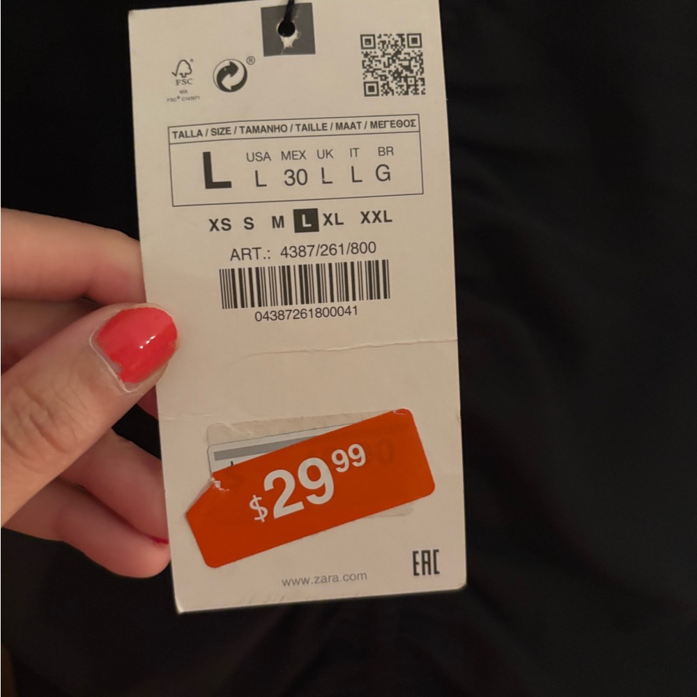 Zara Black Long Sleeve Dress - Picture 2 of 3